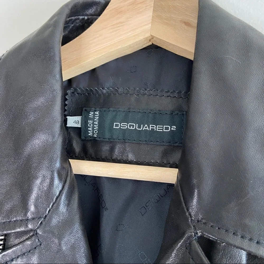 VINTAGE DSQUARED2 RARE BORN IN 1964 STUDDED LEATHER JACKET